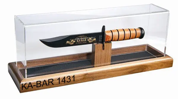 KA-BAR 1431 Acrylic Dome Covered Knife Presentation Display Case with Interior Knife Stand